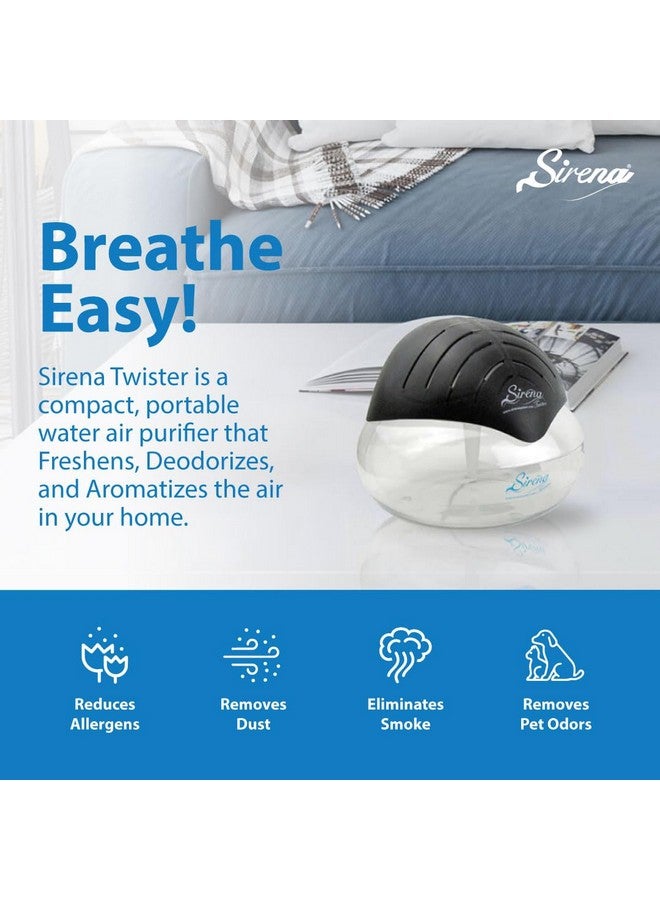 SIRENA Sirena Twister Air Purifier (Black) - Water Filter Air Washer For Home and Office - Essential Oil Aroma Diffuser With LED Night light - Small Air Cleaner For Smoke and Pets - Image 4