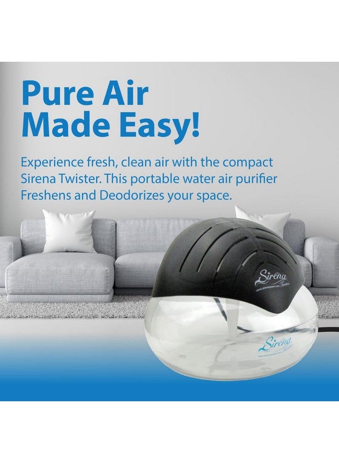 SIRENA Sirena Twister Air Purifier (Black) - Water Filter Air Washer For Home and Office - Essential Oil Aroma Diffuser With LED Night light - Small Air Cleaner For Smoke and Pets - Image 3