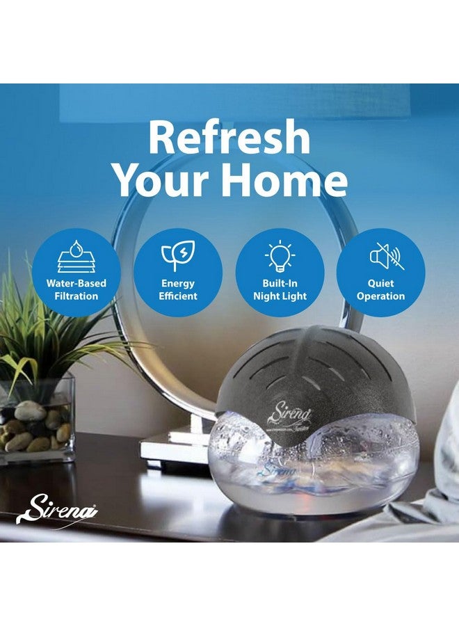 SIRENA Sirena Twister Air Purifier (Black) - Water Filter Air Washer For Home and Office - Essential Oil Aroma Diffuser With LED Night light - Small Air Cleaner For Smoke and Pets - Image 2