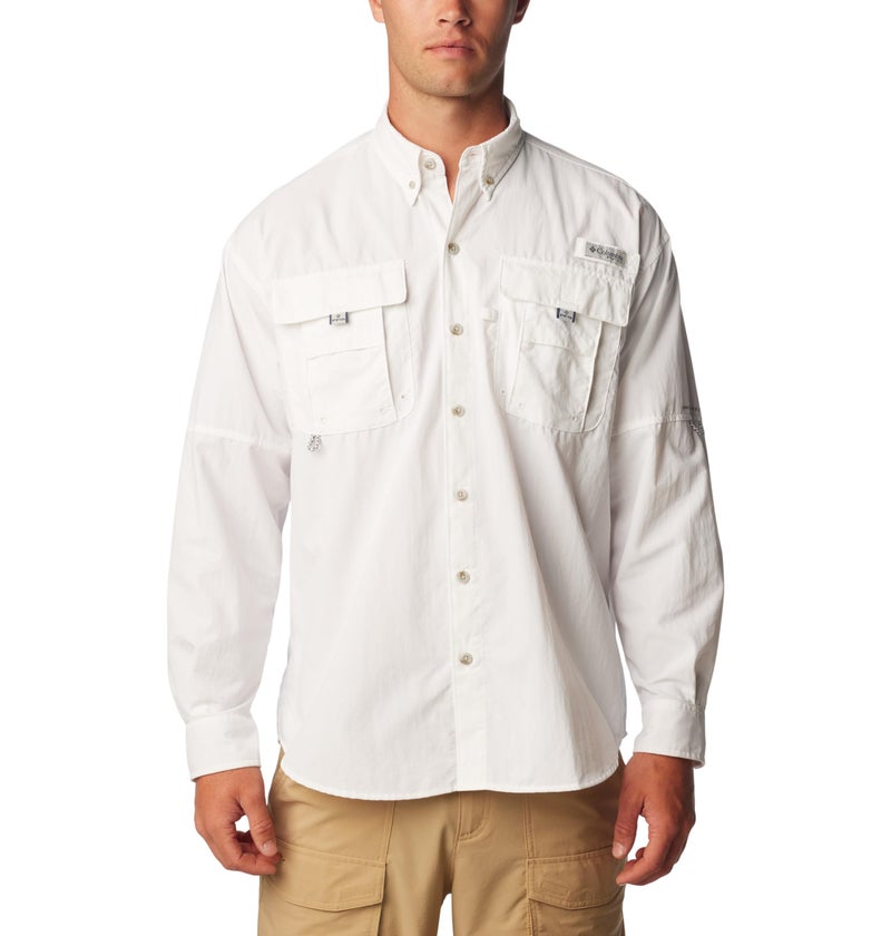 Columbia Men's Bahama II Long Sleeve Shirt, White, X-Small - Image 1
