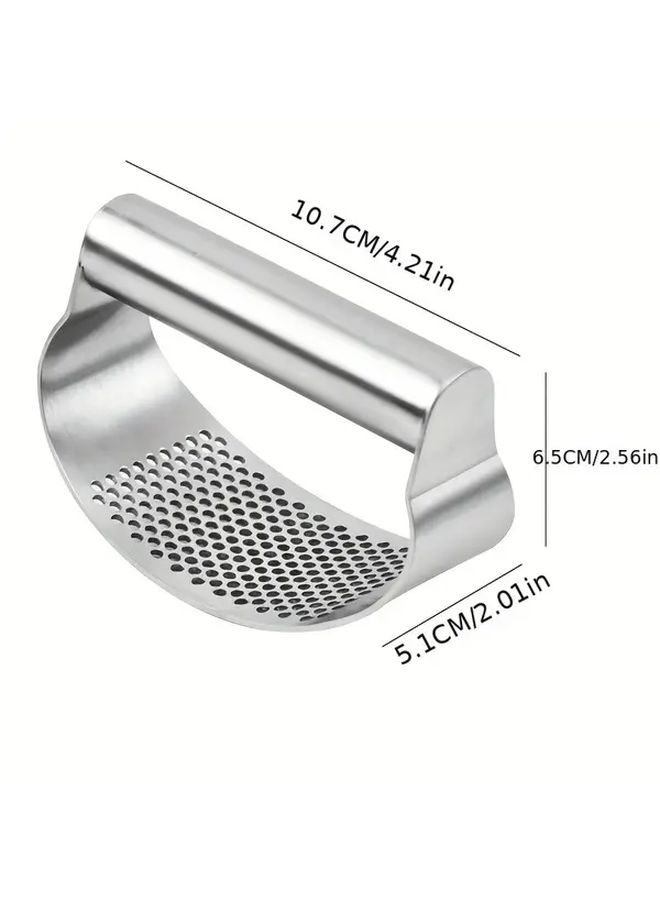 Stainless Steel Garlic Press Non Slip Handle Compact For Travel And Kitchen - Image 3