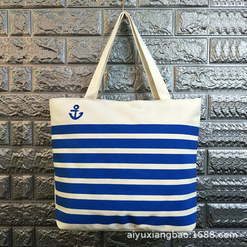 Niche Casual Canvas Bag Shopping Women'S Bag Large Capacity Women'S Canvas Bag Printed Handbag - Image 1