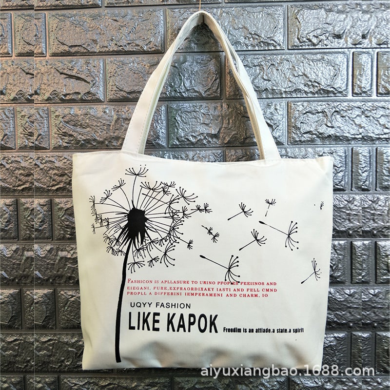 Niche Casual Canvas Bag Shopping Women'S Bag Large Capacity Women'S Canvas Bag Printed Handbag - Image 5