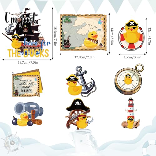 Dazoratix Pirate Duck Cruise Magnets - 9 Pcs Funny Ship Cabin Decorations Magnetic Stickers Personalized Anchor Stateroom Decals Carnival Birthday Party Decor Refrigerator Decorative Car Accessories - Image 2