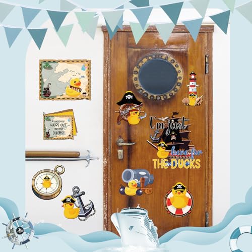 Dazoratix Pirate Duck Cruise Magnets - 9 Pcs Funny Ship Cabin Decorations Magnetic Stickers Personalized Anchor Stateroom Decals Carnival Birthday Party Decor Refrigerator Decorative Car Accessories - Image 3
