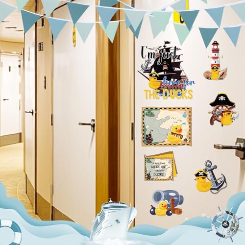 Dazoratix Pirate Duck Cruise Magnets - 9 Pcs Funny Ship Cabin Decorations Magnetic Stickers Personalized Anchor Stateroom Decals Carnival Birthday Party Decor Refrigerator Decorative Car Accessories - Image 5