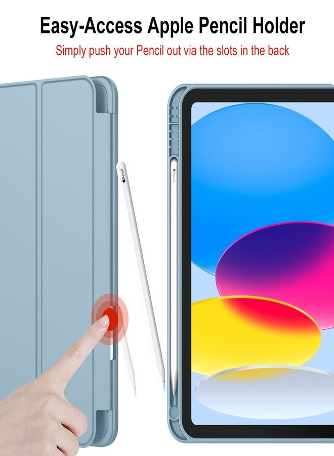 iMieet iPad (A16) Case 11th Gen/iPad 10th Generation Case [11-Inch 2025/10.9 Inch 2022] with Pencil Holder, Trifold Stand Smart Cover with Soft TPU Back,Auto Wake/Sleep(Light Blue) - Image 5