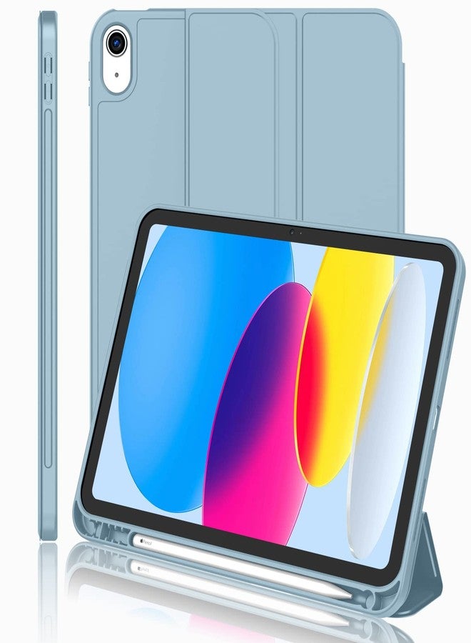 iMieet iPad (A16) Case 11th Gen/iPad 10th Generation Case [11-Inch 2025/10.9 Inch 2022] with Pencil Holder, Trifold Stand Smart Cover with Soft TPU Back,Auto Wake/Sleep(Light Blue) - Image 1
