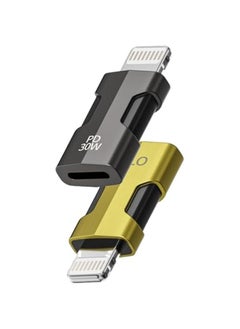 2 PCS USB C Lightning Adapter with 30W PD Support and OTG, USB C Male to Lightning Female Converter for iPhone & iPad,Data and Audio Adapter Transfer Fast Charging (30W Charging + OTG)