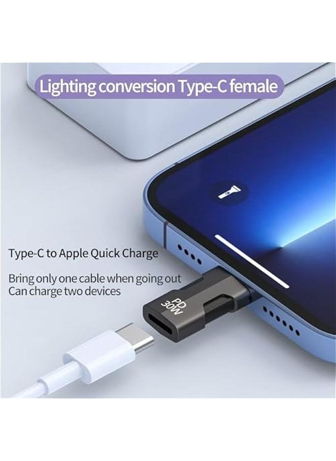 Generic - 2 PCS USB C Lightning Adapter with 30W PD Support and OTG, USB C Male to Lightning Female Converter for iPhone & iPad,Data and Audio Adapter Transfer Fast Charging (30W Charging + OTG) - Image 1