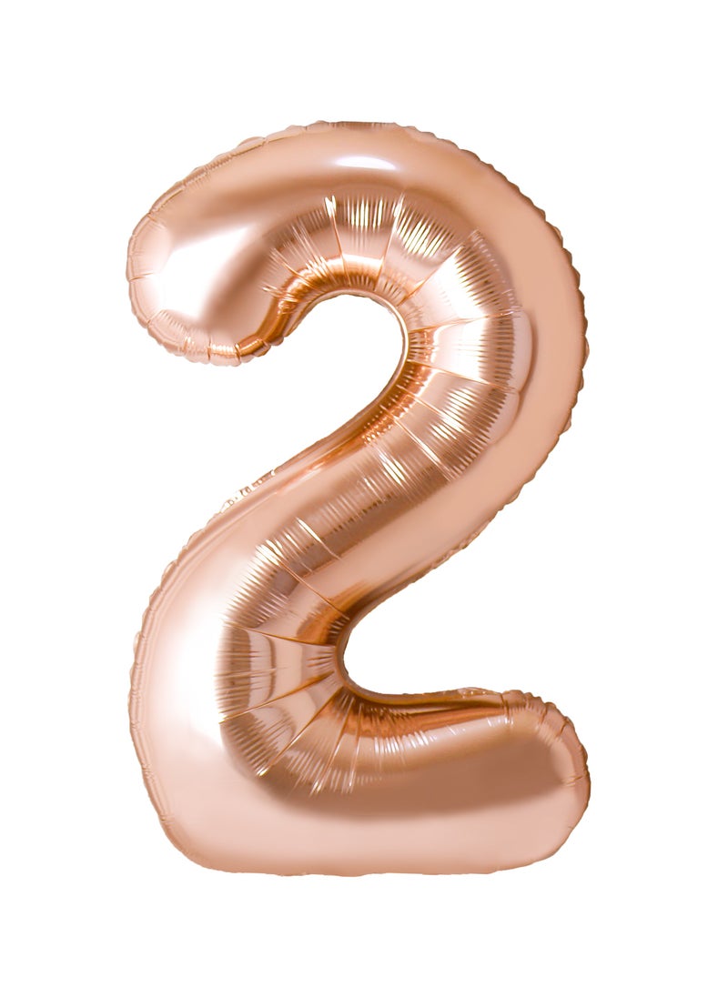 Party Zone Champagne Gold Foil Balloon Number 2 32" 