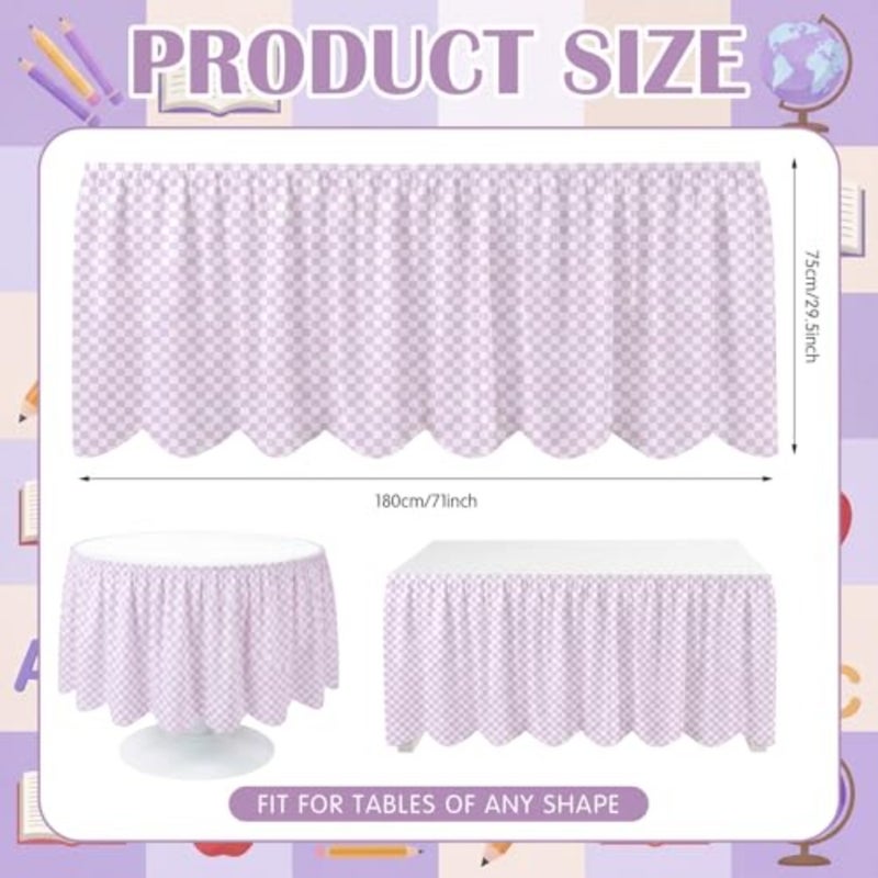 Teacher Desk Skirts 6 Feet Table Skirt Ruffled Table Skirt Back to School Supplies for Classroom Teacher Office Desk Decor - Image 2