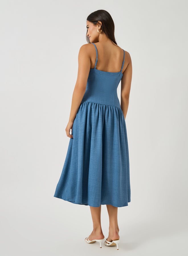 ستايلي فستان جينز مزهر - Image 4