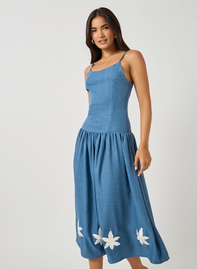 ستايلي فستان جينز مزهر - Image 2