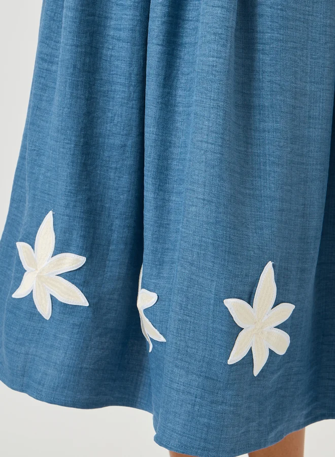 Styli Floral Denim Dress