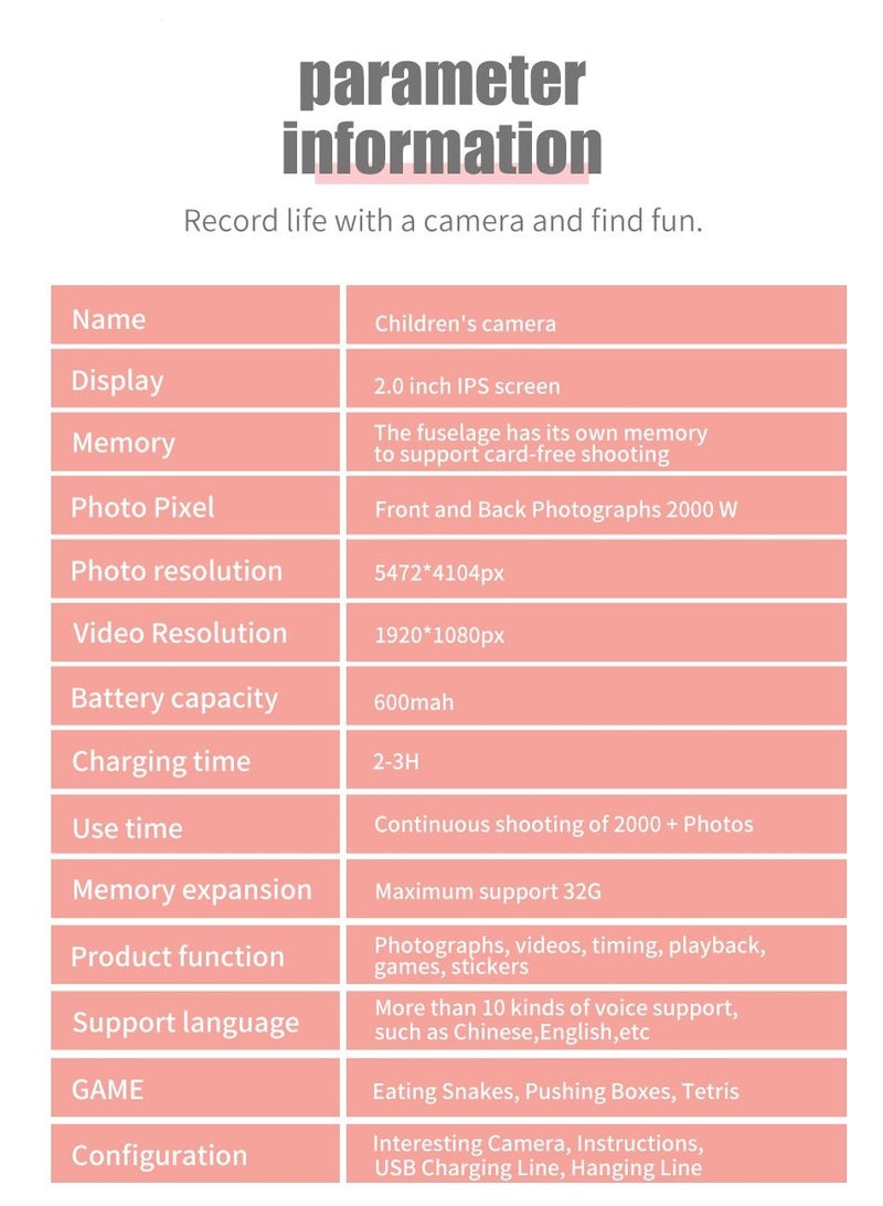 GULFLINK Kids Camera For Girls And Boys Pink - Image 5