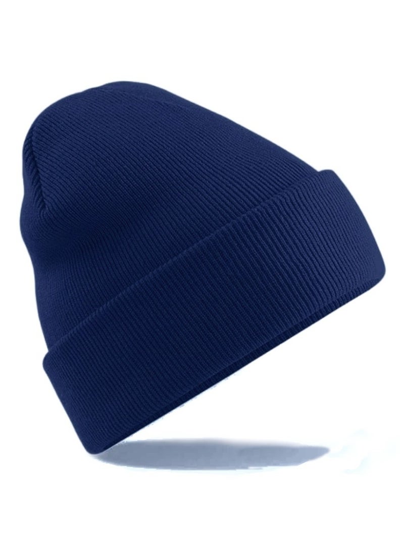 Beanie hat , Warm Knit Hat Thick Fleece Lined Winter Cap  - Image 1