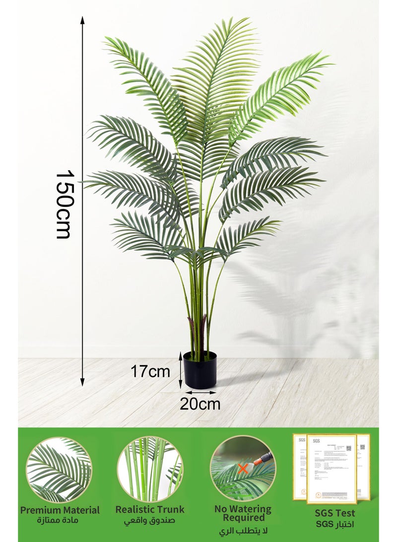 ULHYC Large Artificial Palm Tree - Realistic Silk Leaves and Bark Trunk for Home Decor, Villa Garden, Office (Indoor/Outdoor) - Image 3