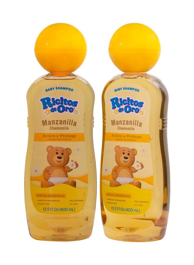 ريكيتوي دي أورو ريستوس دي أورو، شامبو للأطفال، شامبو منظف ومفتح للأطفال مع البابونج، خالٍ من البارابين، مضاد للحساسية، عبوتان، 13.5 أونصة سائلة لكل عبوة، زجاجتان - Image 1