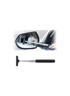 Generic Car Rearview Mirror Wiper, Retractable Auto Glass Squeegee, Water Cleaner with Telescopic Long Rod, Portable Cleaning Tool for All Vehicles, Universal Automotive Accessories  - Image 1