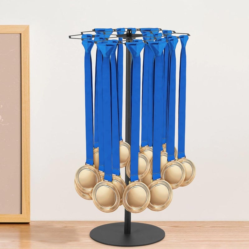 windforgecraft Medal Hanger Display Rotatable Medal Hangers Display Tabletop Medal Holder Rack Metals Display Rack Over 45 Medals Capacity for Sports Marathon Races Runners Cheer Gymnastics Soccer Softball - Image 1