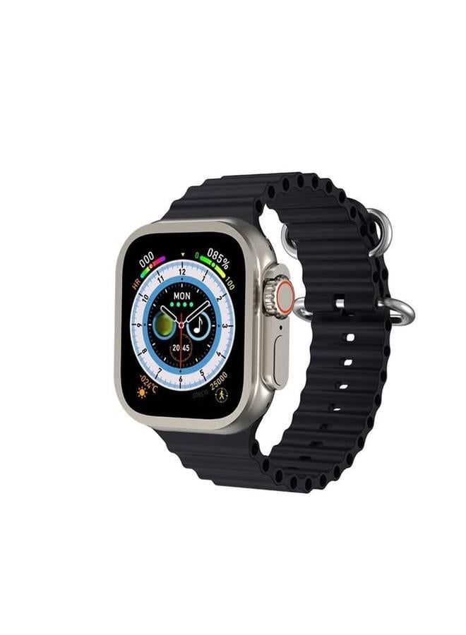 PROMASS Original Silicone Band Compatible with Apple Watch Ultra 42mm/44mm/45mm/49mm Black Color - Image 4