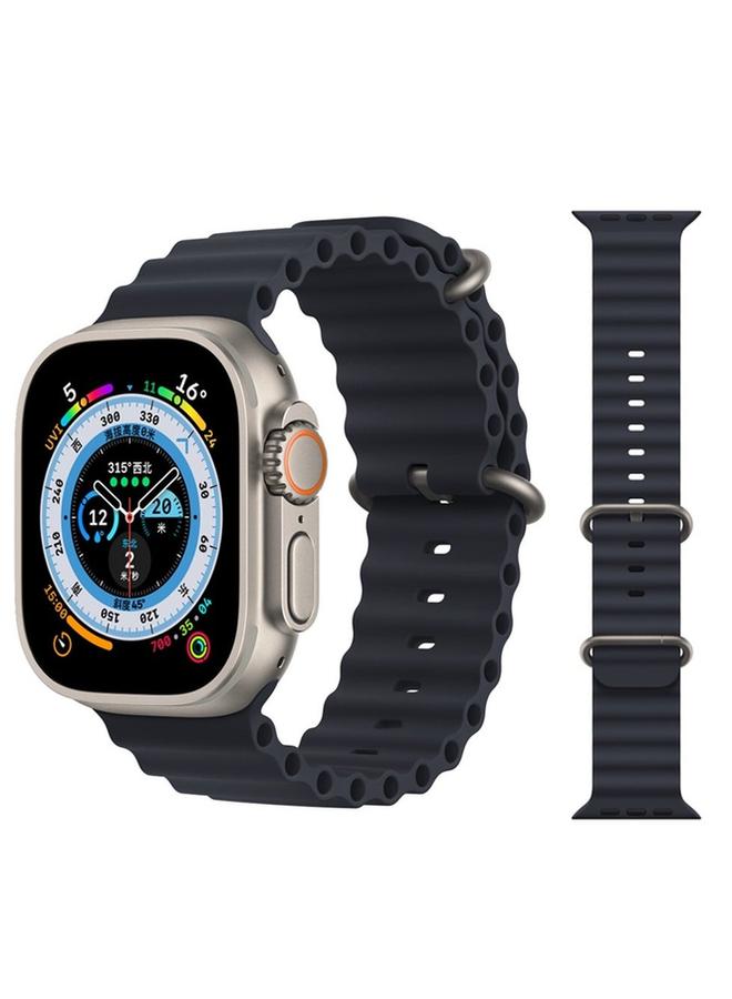 PROMASS Original Silicone Band Compatible with Apple Watch Ultra 42mm/44mm/45mm/49mm Black Color - Image 5