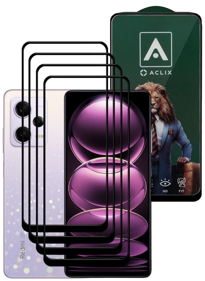 ACLIX 4 Pieces Antistatic ESD Dustproof Premium Quality High Definition Tempered Glass Screen Protector Designed For Xiaomi Redmi Note 12 Pro - Image 1