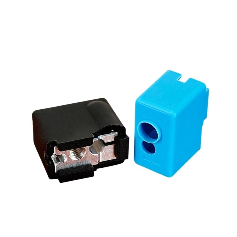 Black Heated Block Aluminum Heater Silicon Case Cover For 3D Printer Hot End - Image 1