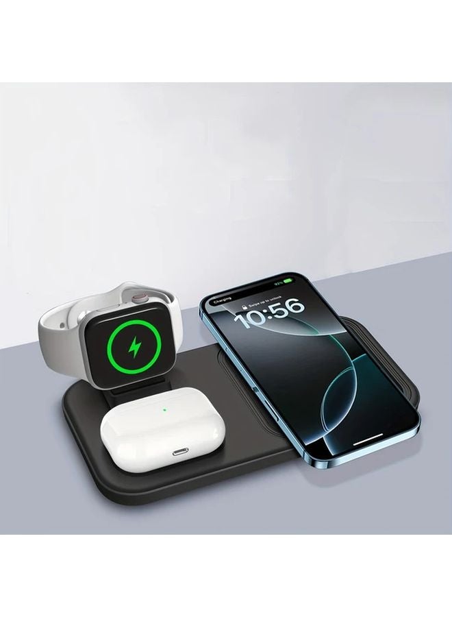 White Wireless Charging Dock For iPhone 16E 16 15 14 13 12 iWatch AirPods Pro Travel - Image 1