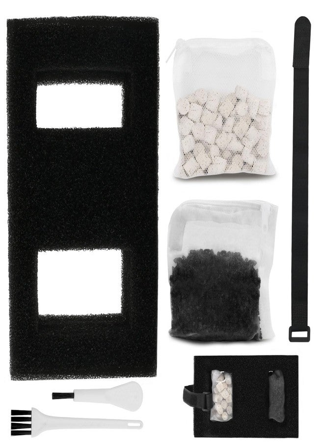 FIX ZHANG Aquarium Filter Media Set for Fluval SPEC, EVO, Betta and Flex Desktop Aquarium Series, Includes 1 Biomax Filter Media, 1 Carbon Filter Refills, 1 Foam Filter, 1 Filter Cord and 2 Cleaning Brushes - Image 1