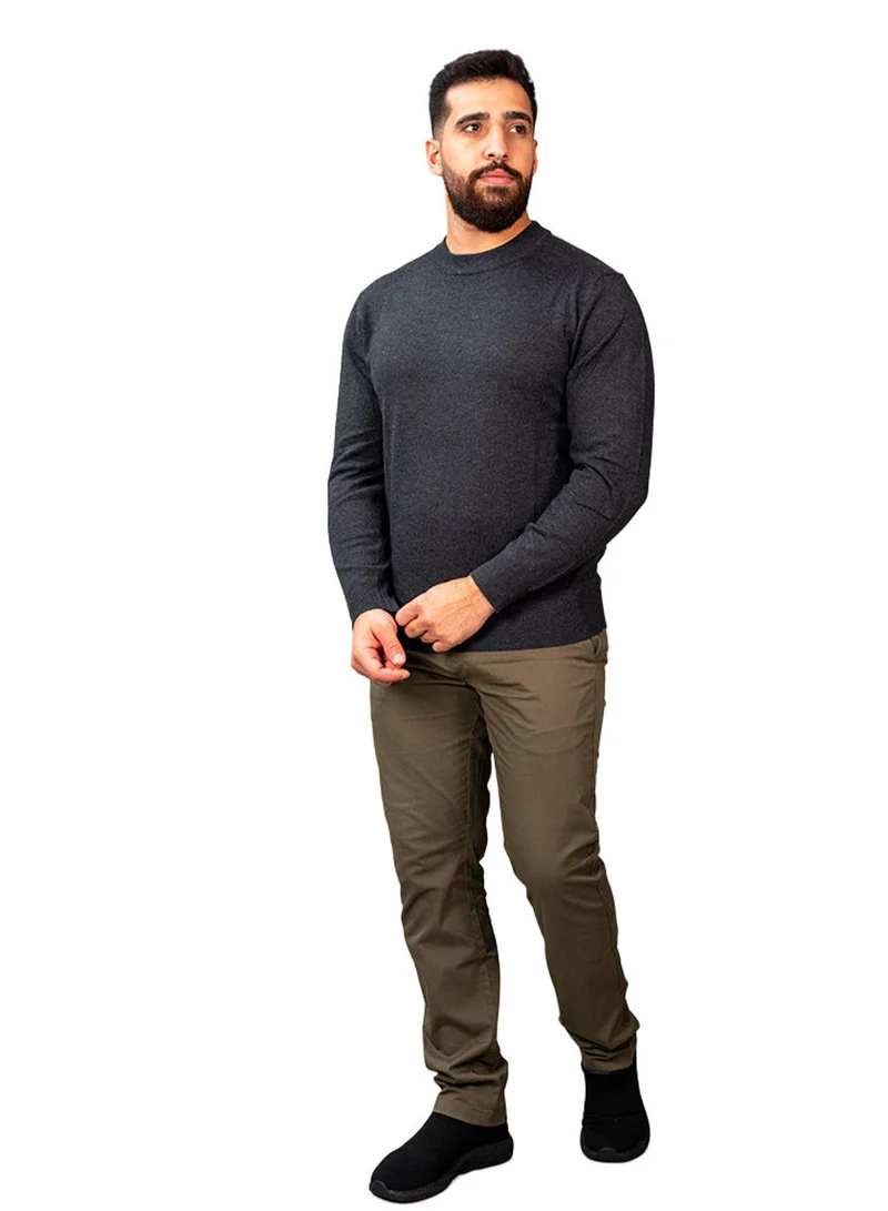 GIORDANO Men’s Mock Neck Jersey Knit Relaxed Fit Sweater