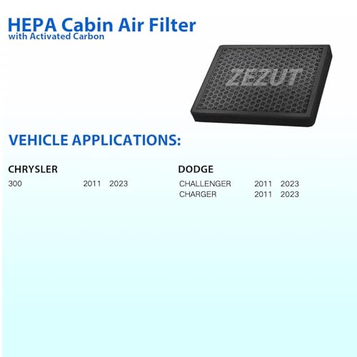 ZEZUT Cabin Air Filter CF11668 Fits Chrysler 300 & Dodge Challenger, Charger (2011-2023), Honeycomb Structure and Activated Carbon Beads – Durable & Sturdy (1 Pack) - Image 2