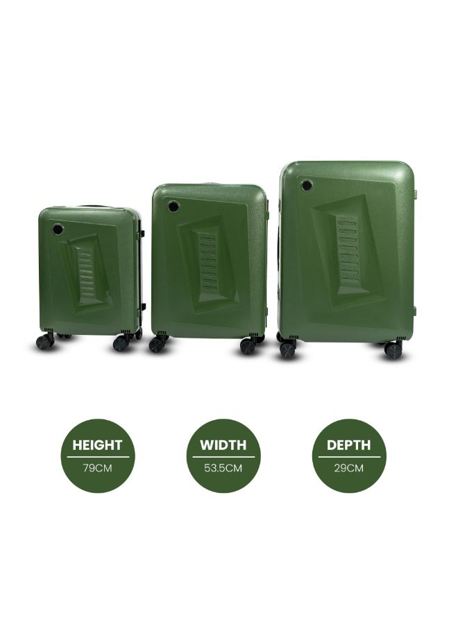 20 inch 24 inch 28 inch PP carry on suitcase 3 piece traveling luggage sets fashion style rolling trolley bag (Green)  - Image 3