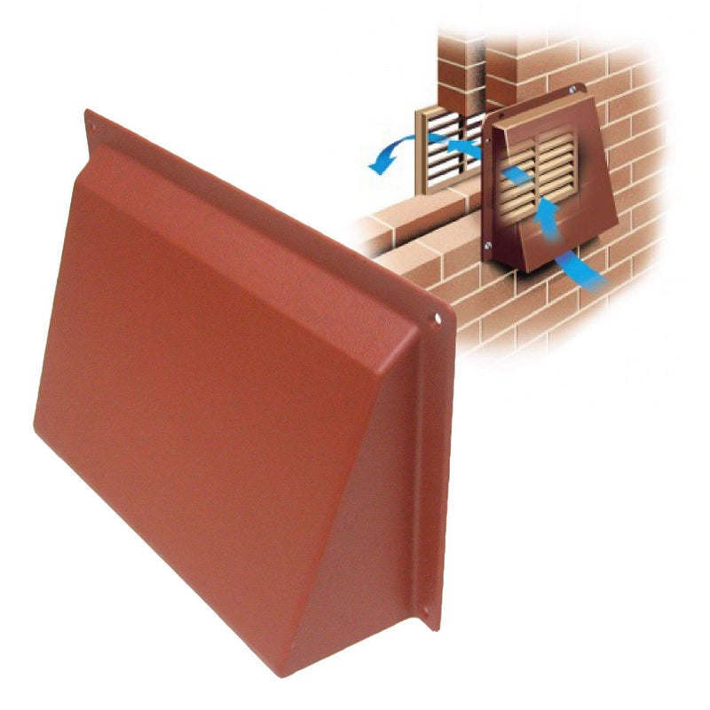 Generic Timloc Terracotta Hooded Cowl 9" x 6" Vent Cover for Air Bricks Grilles Extractors  - Image 1