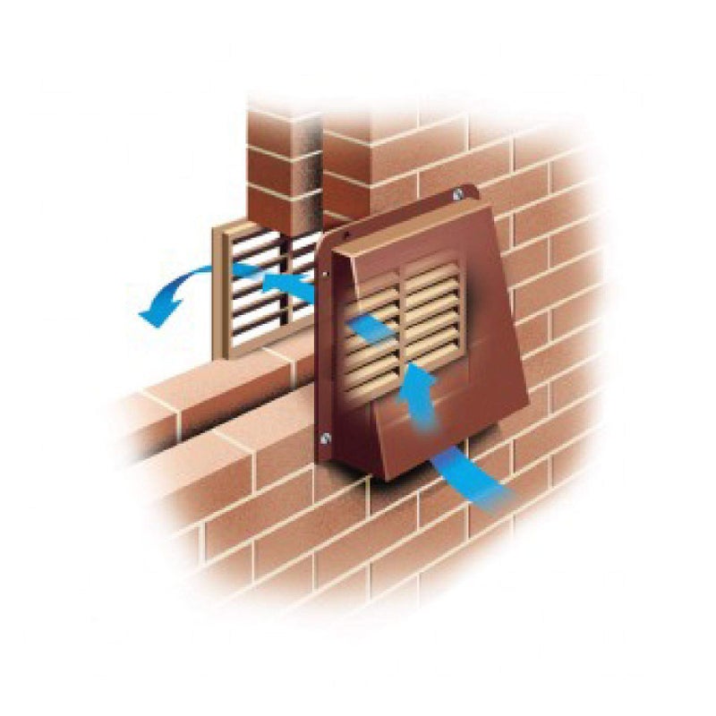 Generic Timloc Terracotta Hooded Cowl 9" x 6" Vent Cover for Air Bricks Grilles Extractors  - Image 2