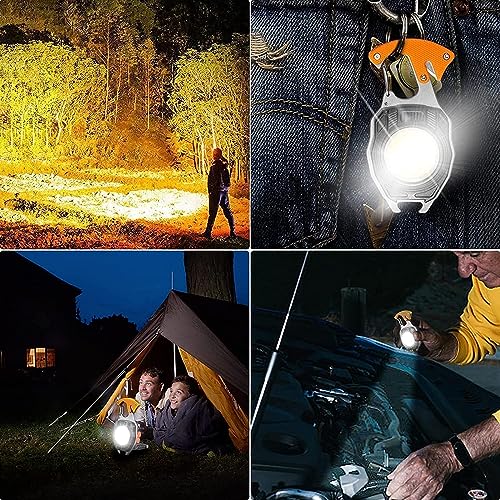 Finaxo Keychain LED Flashlight | 800 Lumens Rechargeable Torch with 7 Light Modes, Lighter, Whistle, Screwdriver, Bottle Opener & Magnetic Base | Portable Emergency COB Light for Camping & Outdoor Use - Image 3