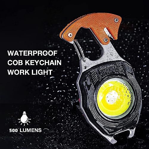 Finaxo Keychain LED Flashlight | 800 Lumens Rechargeable Torch with 7 Light Modes, Lighter, Whistle, Screwdriver, Bottle Opener & Magnetic Base | Portable Emergency COB Light for Camping & Outdoor Use - Image 5