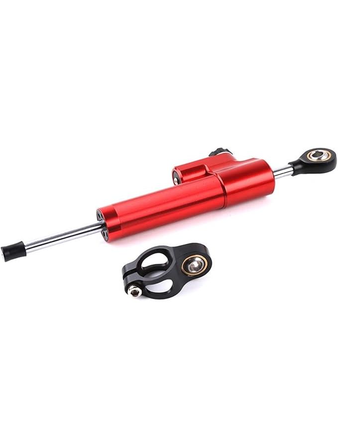 Motorcycle Handlebar Shock Absorber Steering Damper Stabilizer Red Color - Image 1