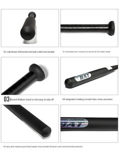 Bat Metal Baseball Bat Self-Defense, Baseball & Softball 32 Inch, Black  - Image 5