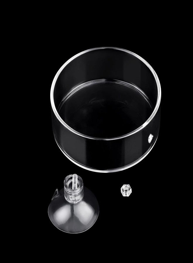 Dannisly Aquarium Glass Feeder Shrimp Feeding Dish Round Clear Fish Tank Food Tray Container Prevent Food Spilling with Suction Cup, 60mm - Image 3
