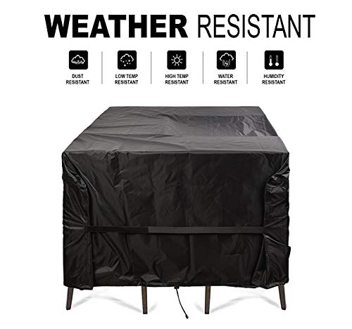CKCLUU Patio Conversation Set Cover Patio Furniture Set Cover Outdoor Sectional Sofa Set Covers Waterproof Dining Table Chair Set Cover Heavy Duty 90 inch L x 64 inch W x 28 inch H - Image 2