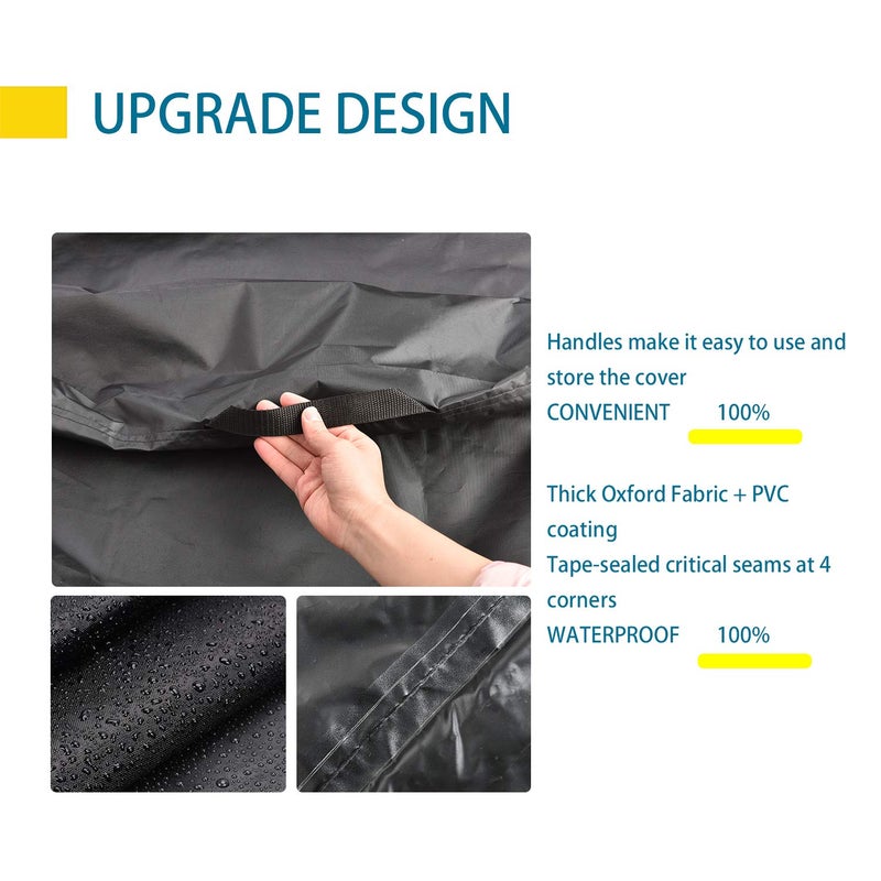 CKCLUU Patio Conversation Set Cover Patio Furniture Set Cover Outdoor Sectional Sofa Set Covers Waterproof Dining Table Chair Set Cover Heavy Duty 90 inch L x 64 inch W x 28 inch H - Image 5