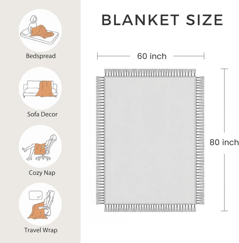 LUTBM Boho Throw Blanket for Bed - 100% Cotton Ultra Soft Rustic Quilt - Summer Blanket Bird Floral Printed Farmhouse Decor Large Bed Blankets,60"×80" All Season Rustic Throw for Sofa Couch Chair - Image 5