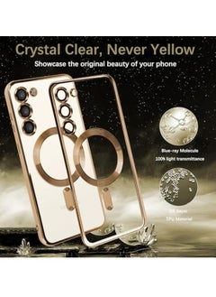 MIGOFAST Galaxy S24 Magnetic Case Compatible with MagSafe  Luxury Plating Design Galaxy S24 Case with Camera Lens Protector Soft TPU Bumper for Samsung Galaxy S24 Gold  - Image 5