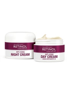 RETINOL Antiaging Vitamin Enriched Night Cream & Day Cream Your 24 Hour Skincare Duo That Works Day And Night To Give You Youngerlooking Skin 1 Ounce Each  - Image 1