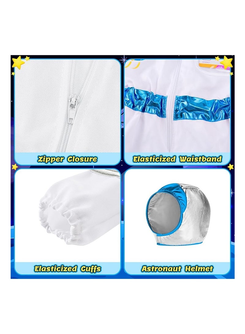TAPIT Astronaut Costume for Kids, Kids Space Jumpsuit with Cap, Gloves and Card, Boys Girls Astronaut Pretend Dress Up Outfit Cosplay for Halloween Birthday Party - Image 3