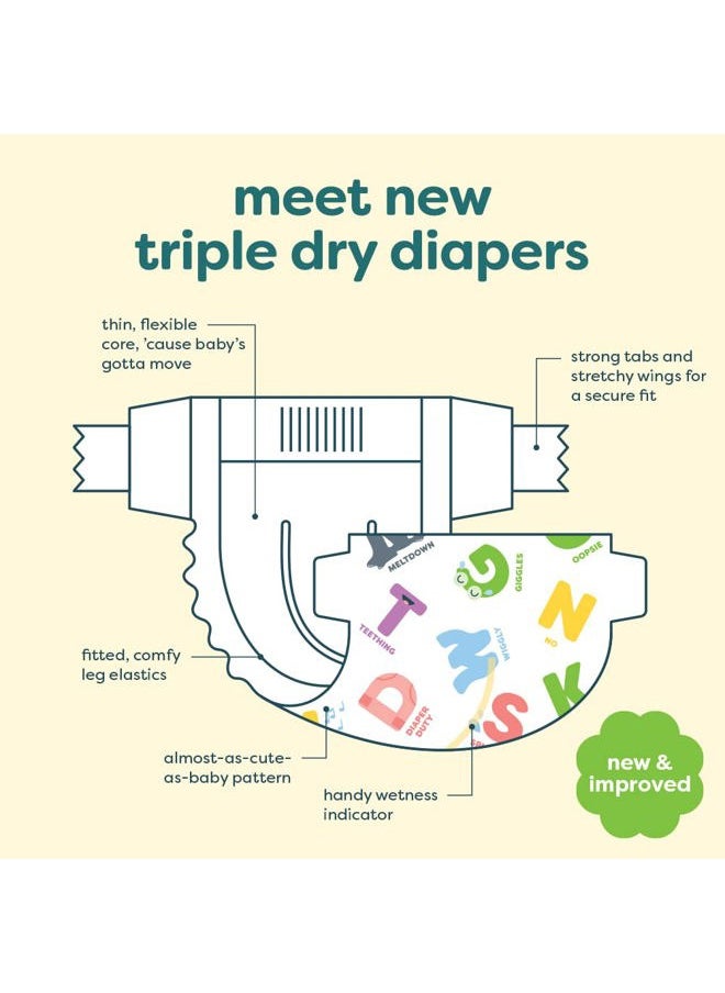 Babyganics - Size 3, 136 count, Absorbent, Breathable, Triple Dry Protection Diapers - Image 1