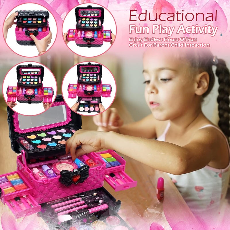 HERAPFANN Kids Makeup Kit Toys for Girls - Child Real Makeup Toys for Girls, Washable Make Up for Little Girls, Non ToxicToddlers Pretend Cosmetic Kits,Age 4-12 Year Old Children Gift - Image 4