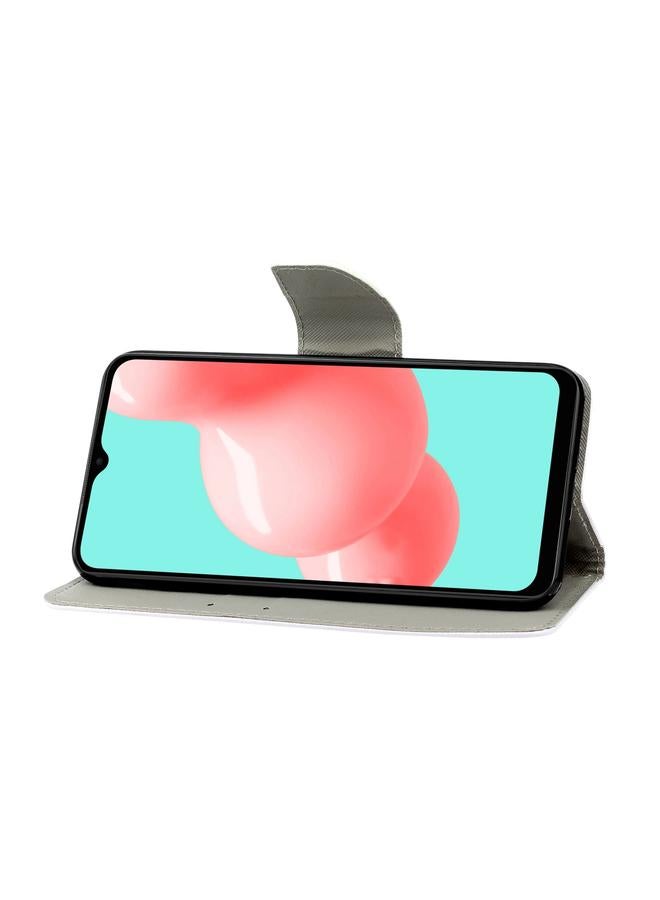 اس-توب جراب لهاتف Samsung Galaxy A22 4G بنمط رسم ملون من الجلد القابل للطي - Image 4